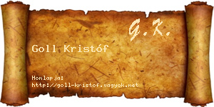 Goll Kristóf névjegykártya