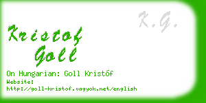 kristof goll business card